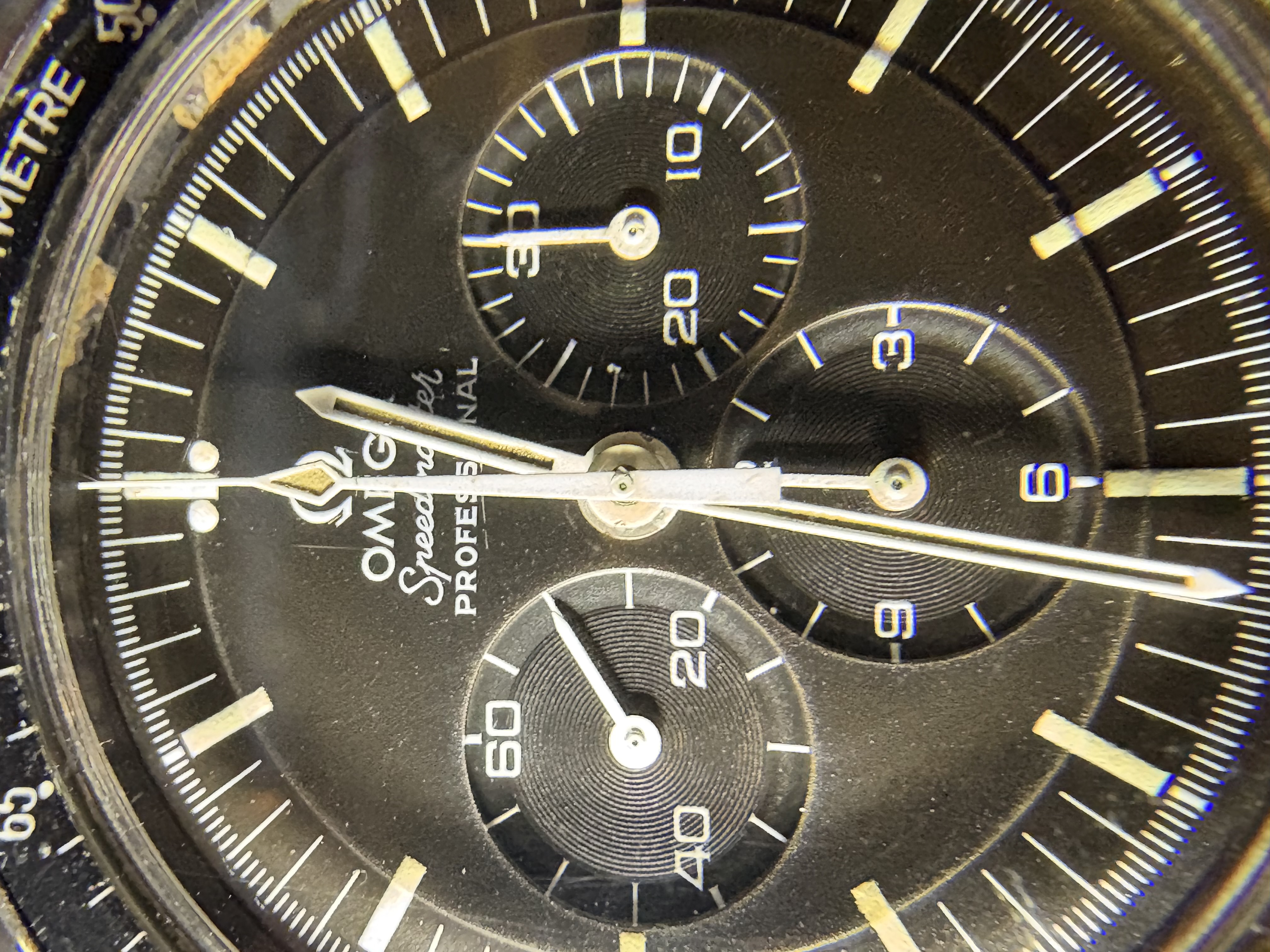 Macro of the collector's tropical stepped dial