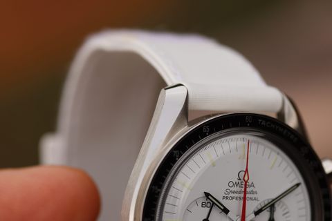 Side profile on the white strap