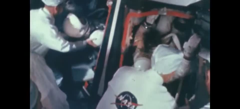 Crew ingress into the Gemini VIII capsule