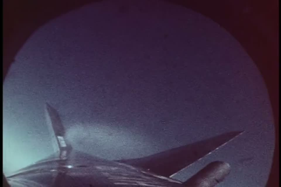 X-15 in flight, nose-camera view